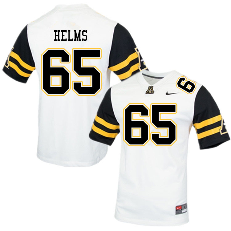 Men #65 Isaiah Helms Appalachian State Mountaineers College Football Jerseys Sale-White - Click Image to Close